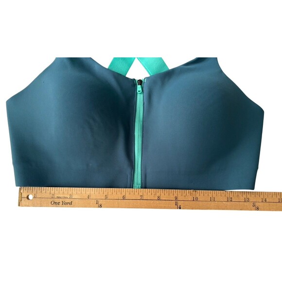 Duluth Trading Co High Impact Bonded Zip Front Sports Bra Size 8 Teal Blue - Picture 11 of 12